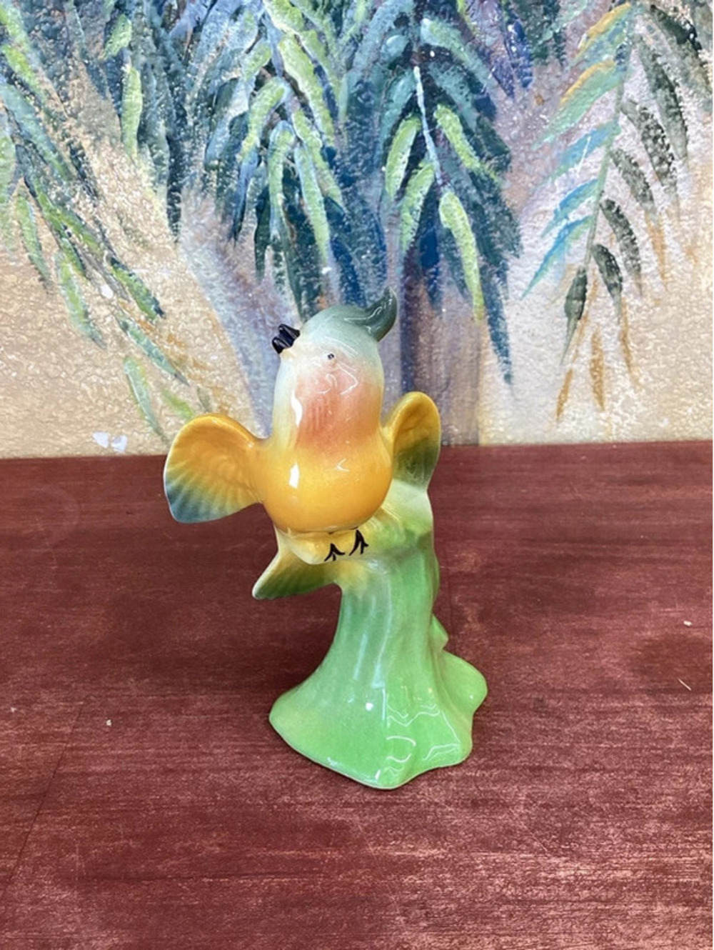 Mid Century Modern yellow bird ceramic Figure